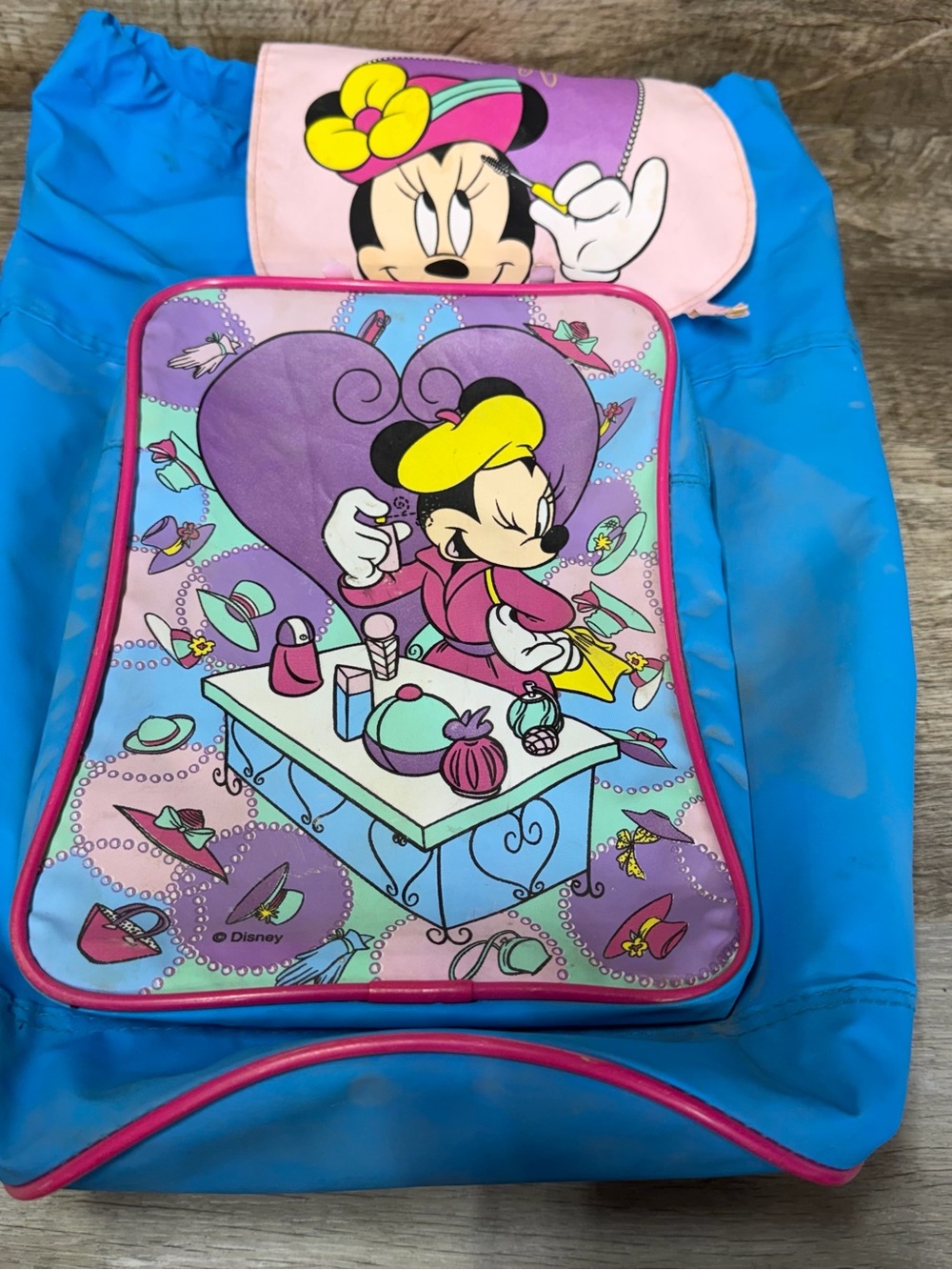 Vintage 80's Disney Minnie Mouse Heart Shopping PVC Crossbody Bag